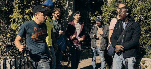A group of people standing